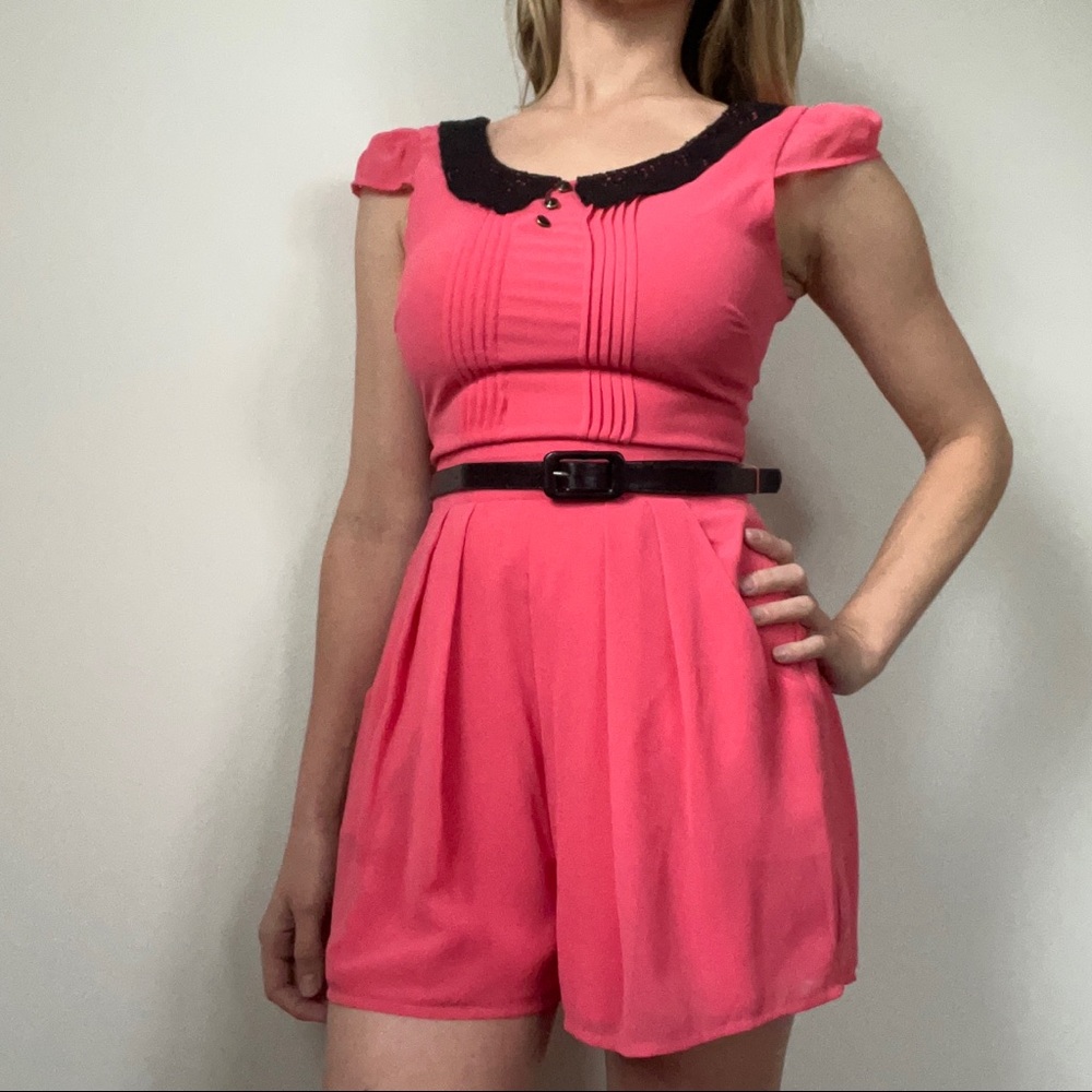 Pink Lipsy London Belted Romper